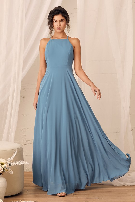 Beautiful Slate Blue Dress - Maxi Dress ...